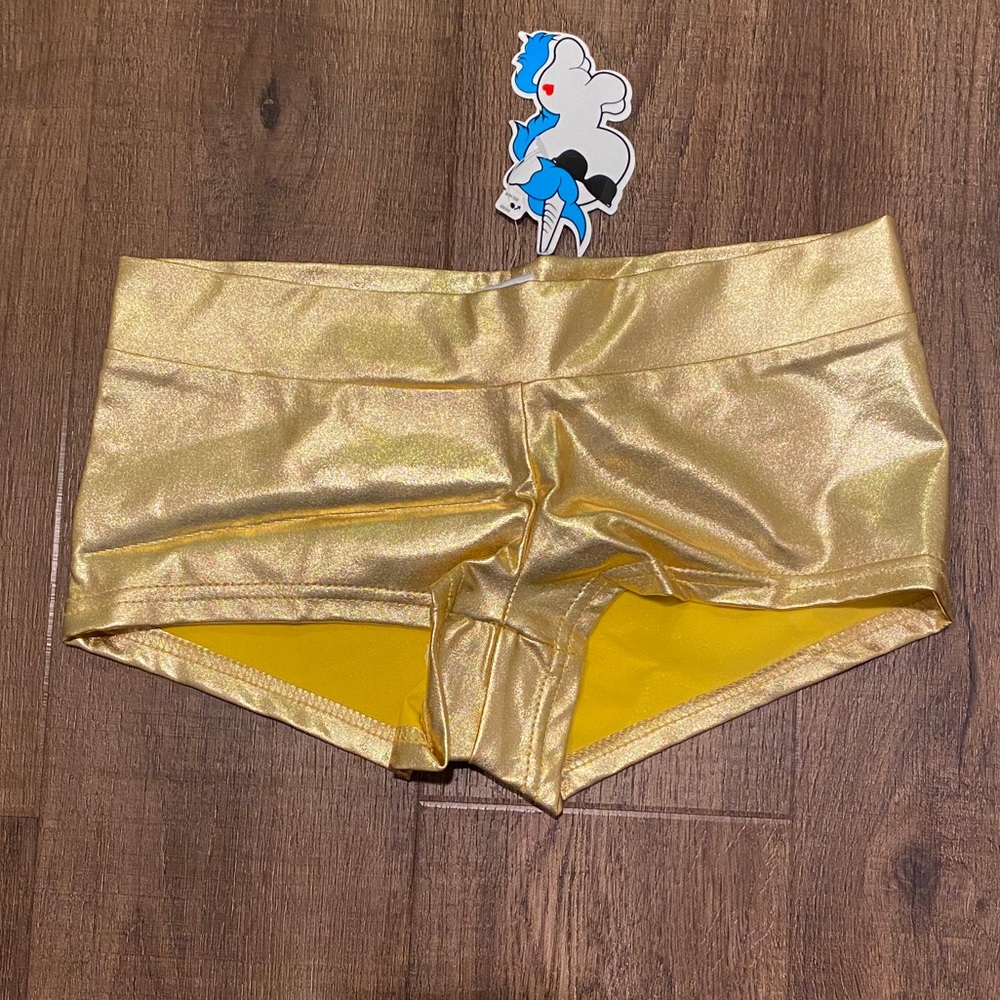 IHeartRaves Gold Booty Shorts